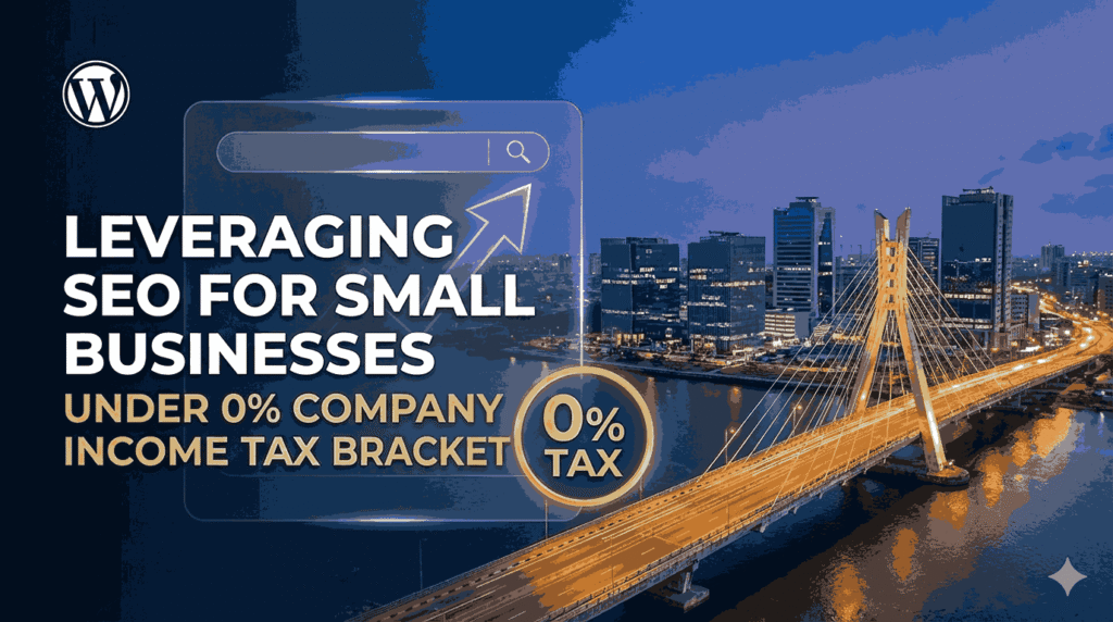 Shield Agency team discussing SEO for small businesses under 0% Company Income Tax bracket in Lagos." Image 2: "Infographic showing tax deductions for digital marketing services in Nigeria 2026." Image 3: "Marketing budget optimization for Lagos SMEs under new Tax Act flowchart." Image 4: "NRS compliance certificate to avoid legal penalties for hiring unregistered digital agencies in Nigeria."